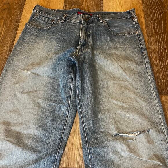 VTG 90s Unionbay Wide Leg Baggy Jeans Mens 34x32 Grunge Faded Skater Hong Kong - Picture 3 of 11